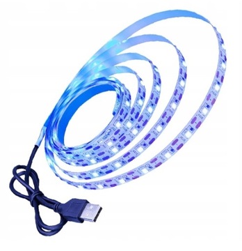 USB светодиодная лента 5В, подсветка ТВ мебели, 1м Синяя