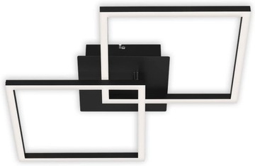 Plafon kwadratowy Briloner 62 x 22 cm biały, czarny 24W 1800 Lumenów