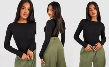 2H6B34 A02 BOOHOO CZARNE BODY W PRĄŻKI XL