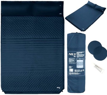 Большой самонадувающийся коврик, двуспальный коврик, с подушкой 186x130x3 см