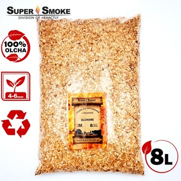 SUPER SMOKE Zrębki wędzarnicze OLCHA size: M 8 litrów