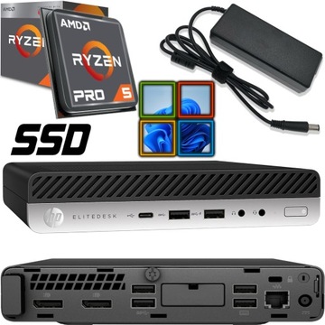 mini KOMPUTER HP 705 G4 RYZEN 5 Radeon RX 16GB DDR4 240SSD 2xDP COM W10