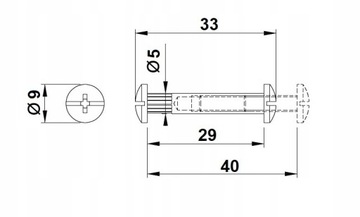 ВИНТОВОЙ МЕБЕЛЬНЫЙ СОЕДИНИТЕЛЬ FI 5MM M4