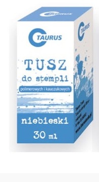 Tusz do stempli pieczątek 30 ml Taurus Niebieski