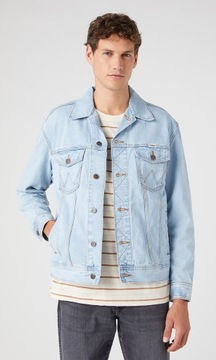 Wrangler ANTIFIT JACKET Baby Blue LUŹNA KATANA KURTKA BLUE DżINS L