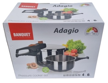 БАНКЕТНАЯ 2X СКОРОВАРКА СКОРОВАРКА ADAGIO 6л НАБОР СКОРОВАРКИ 4Л