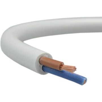 Кабель корпусной H03VV-F (OMY) 2х1,5 белый 300/300В /100м/