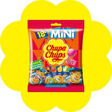 Леденцы Chupa Chups Mini с витамином С кола клубника яблоко апельсин 18штх6г