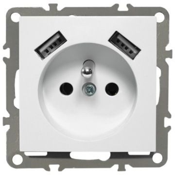 QUADRA GNIAZDKO GNIAZDO 2X USB DO RAMEK 230V 2.1A