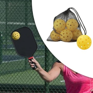 6 sztuk kulek Pickleball 74mm z siatkową torbą na