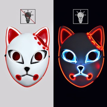 СВЕТЯЩАЯСЯ МАСКА КОШКИ КРАСНЫЙ СВЕТОДИОД НЕОН ХЭЛЛОУИН