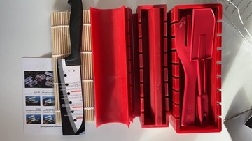 НАБОР ДЛЯ ПРИГОТОВЛЕНИЯ СУШИ, 12 НАБОРОВ, БАМБУКОВЫЙ КОВРИК, РОЛЛ, НОЖ, ПОДАРОК