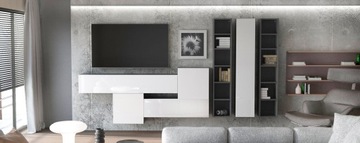 современный комплект мебели для глянцевой гостиной