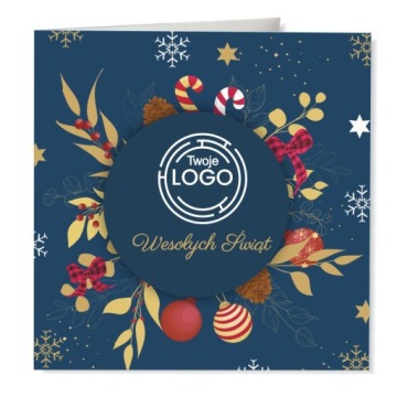 Корпоративная рождественская открытка - логотип + конверт