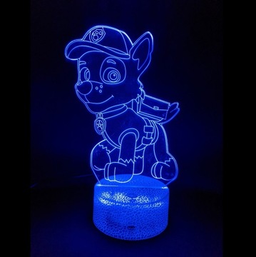 3D LED ночник PAW PATROL ROCKY USB + ДИСТАНЦИОННЫЙ