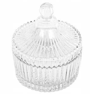 ХРУСТАЛЬНАЯ СТЕКЛЯННАЯ САХАРНИЦА, ДЕКОРАТИВНАЯ