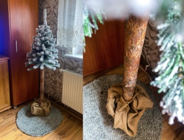 ИСКУССТВЕННАЯ РОЖДЕСТВЕНСКАЯ ЕЛЬ СО СНЕГОМ НА СТОЛБКЕ КАК ЖИВАЯ Пихта Бриллиантовая 140 см + БЕСПЛАТНО