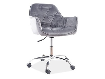 Fotel obrotowy Q-190 VELVET szary aksamitny
