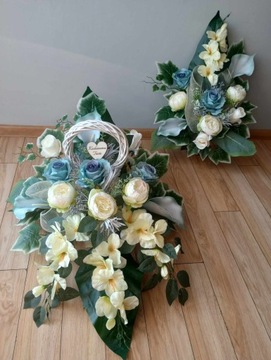 Украшение кладбища МОГИЛА композиция ЦВЕТЫ плетеный круг