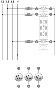 Индикатор напряжения цифровой WNC-3 трехфазный F&F
