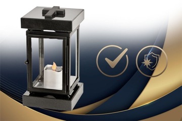 Черный надгробный фонарь, нержавеющая сталь + гранит.