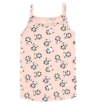 COOL CLUB Podkoszulek dziewczęcy ramiączka różowy Panda r. 110/116