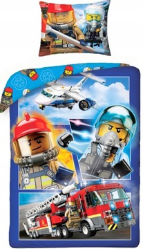 POLICJA AMBULANS STRAŻ WÓZ AUTA POŚCIEL 140X200 KLOCKI LEGO ORYGINALNA