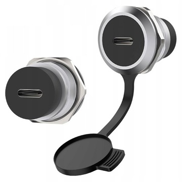GNIAZDO USB C Z ZAŚLEPKĄ ZŁĄCZE PANELOWE MONTAŻOWE ROXTONE RAUC24-C