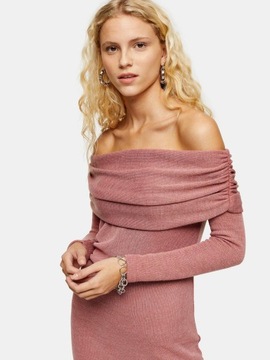 163A115 TOPSHOP B05 RÓŻOWA SUKIENKA BEZ RAMION 38