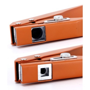 Дырокол с одним отверстием и регулируемой шкалой для картона ПВХ толщиной 15 мм.