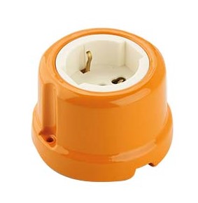 Gniazdo elektryczne Schuko natynkowe PRL retro FAI