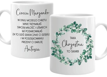 Kubek na CHRZEST prezent dla CHRZESTNYCH