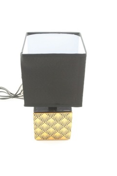 ЧЕРНО-ЗОЛОТАЯ КВАДРАТНАЯ НОЧНАЯ НАСТОЛЬНАЯ ЛАМПА