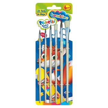 ШКОЛЬНЫЕ ЩЕТКИ BAMBINO - 6 ШТ.