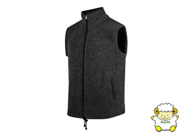 KRYSTA - Bezrękawnik, kamizelka wełniana oversize