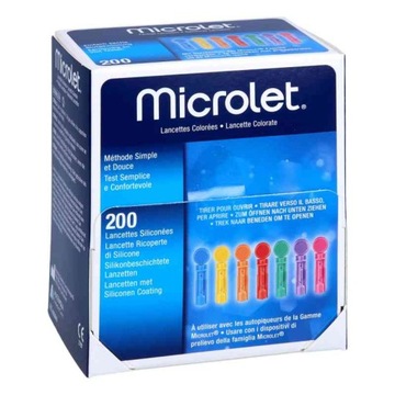 Lancety Microlet 200 sztuk mix kolorów