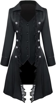 Steampunkowy płaszcz Gotycki wiktoriański przebranie średniowiecze XL
