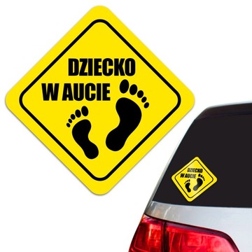 Naklejka na Szybe Drukowana Dziecko w Aucie Wzory
