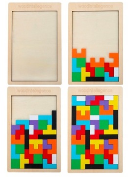 ДЕРЕВЯННЫЕ БЛОКИ TETRIS 40 TANGRAM PUZZZL