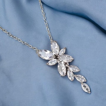 Biżuteria Srebrny Komplet Ślubny Elegancki z Cyrkoniami JIMENA