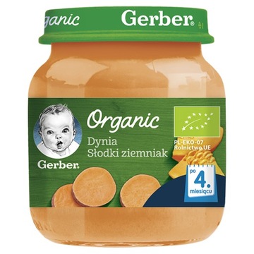 GERBER ORGANIC Obiadek Dynia, słodki ziemniak po 4. miesiącu 125g