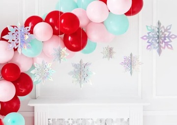 Переливающиеся 3D КУЛОНЫ СНЕЖИНКА 6 шт.