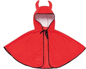 PELERYNA DIABŁA DIABLICY DIABEŁEK HALLOWEEN KAPTUR rogi HALLOWEEN