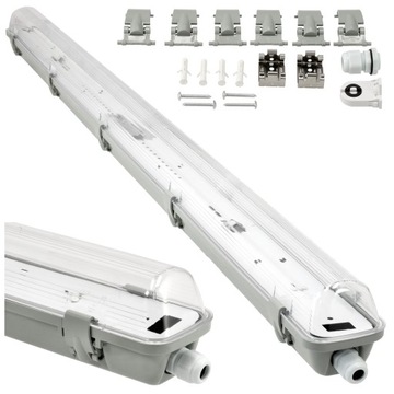 Oprawa LED Hermetyczna 1x150cm z Blachą Lampa LED Do Garażu Na Świetlówki