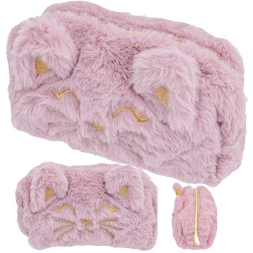 PIÓRNIK SZKOLNY SASZETKA PLUSZOWY KOT KOTEK