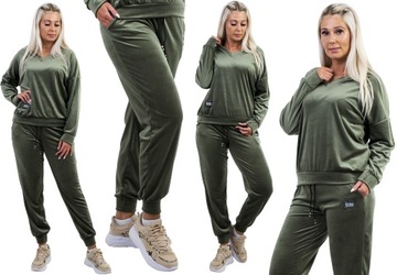 Z407 DRES WELUROWY Z NASZYWKĄ KHAKI r. 56 (8XL)