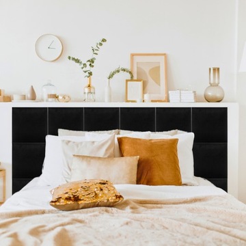 Мягкая панель 30x30 Квадратный велюр ЧЕРНЫЙ Мягкие панели изголовья