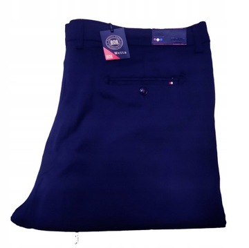 5XL Big Men Duże Niebieskie Spodnie Wizytowe Tommy Pas 120CM