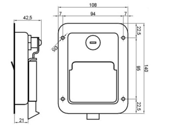 Ручка замка, закрывающая дверную коробку контейнера