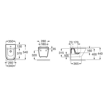 НАДГЛАЗУРНОЕ БЕЛОЕ ПОДВЕСНОЕ БИДЕ ROCA GAP SQUARE